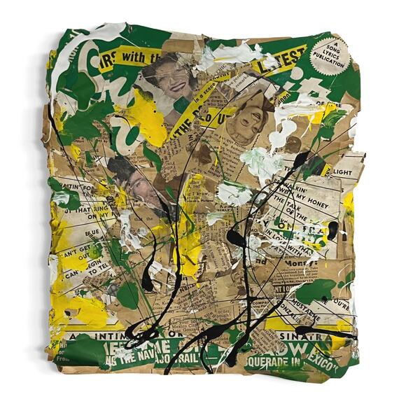 Original Mixed Media Abstract Art Collage 9x10 